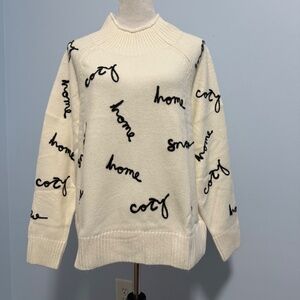 Sundance‎ Embroidered White Cozy Sweater Size M